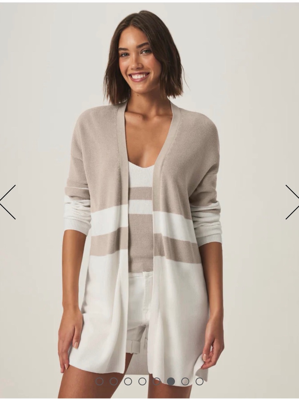 Splendid BUNDLE, NWT, Cardigan and Tank set,Beige & White Colorblock, Small - Picture 4 of 8